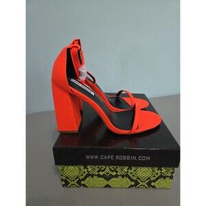 Cape Robin orange block heel sandals 8 new in box